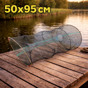 Ятір (вентер) раколовка 50×95 см для ловлі раків і риби, вічко 1 см